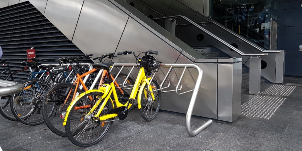 Outdoor bicycle racks