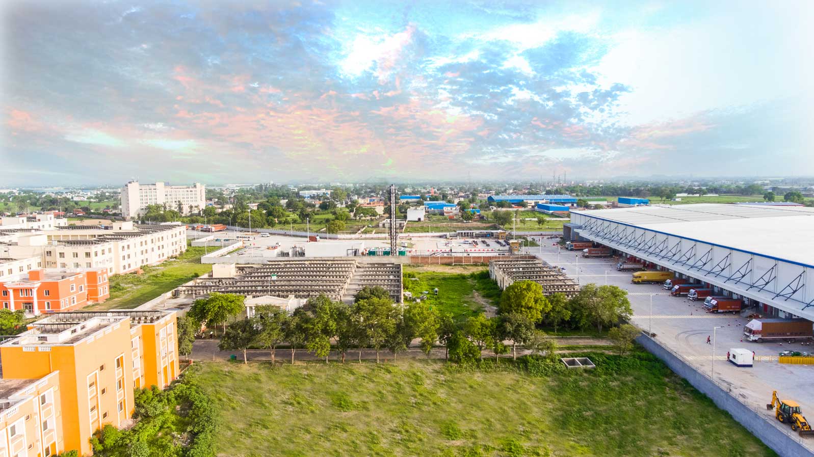 Amazon DEL 5, E-Commerce Fulfillment Centers in India, Skymettle, Grade A warehouse, Built-to-Suit, FM2 flooring, logistics park