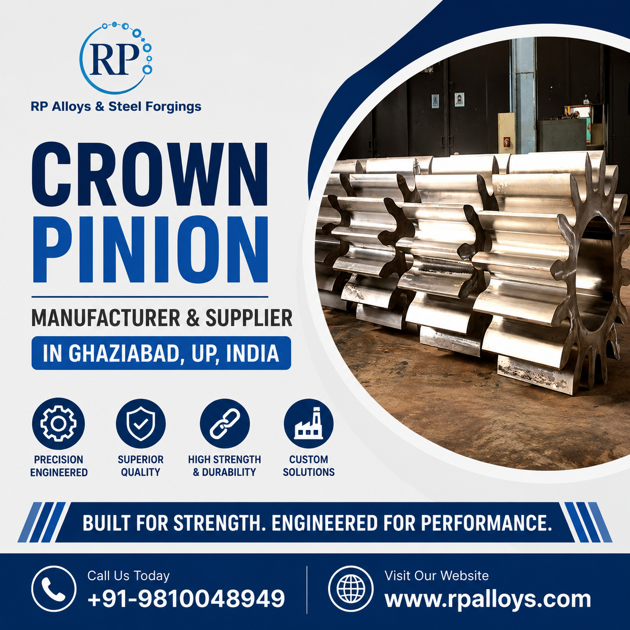 Crown Pinion Manufacturer & Supplier in Ghaziabad, India – R.P. Alloys