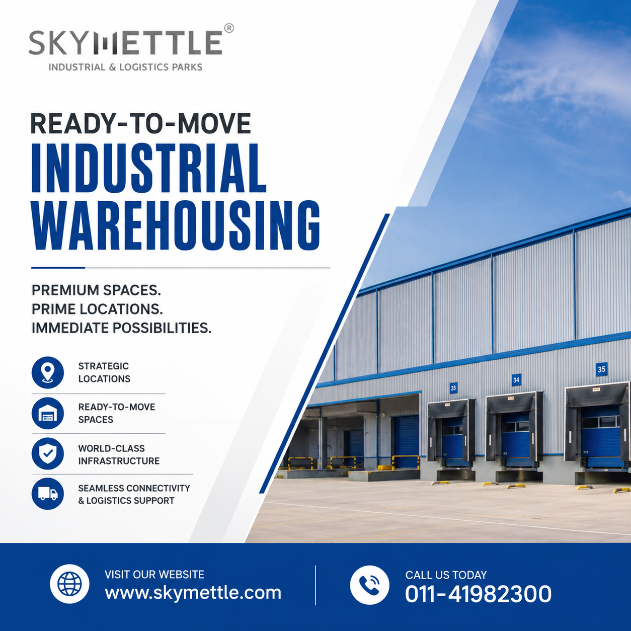 Pre-Engineered Ready-to-Move Industrial Warehousing Spaces | Skymettle Infrastructure India