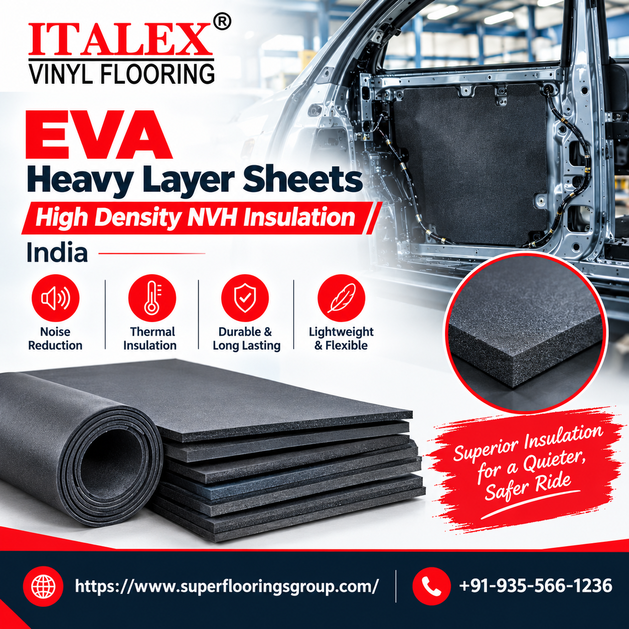 A Buyer’s Guide to High-Density EVA Insulation for Automotive NVH Applications